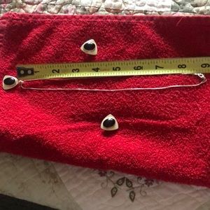 Precioso juego de plata 925 con piedra negra